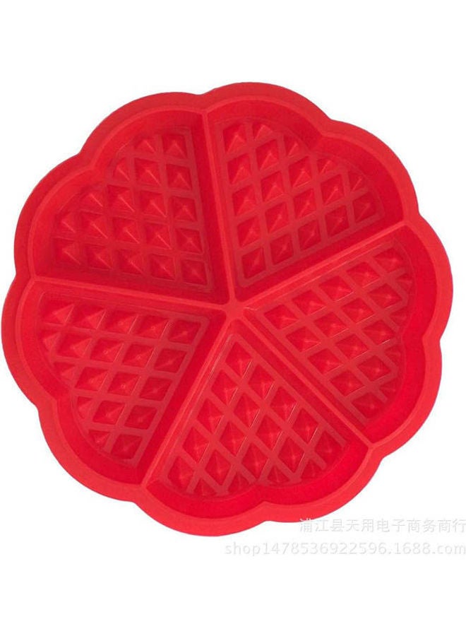3D Silicone Mold Waffles Shape Mould Baby Shower Party Modeling Cake Decoration For Soap,Candy,Chocolate,Ice,Flowers Cake Decorating Tools Red 18.5x1.5cm