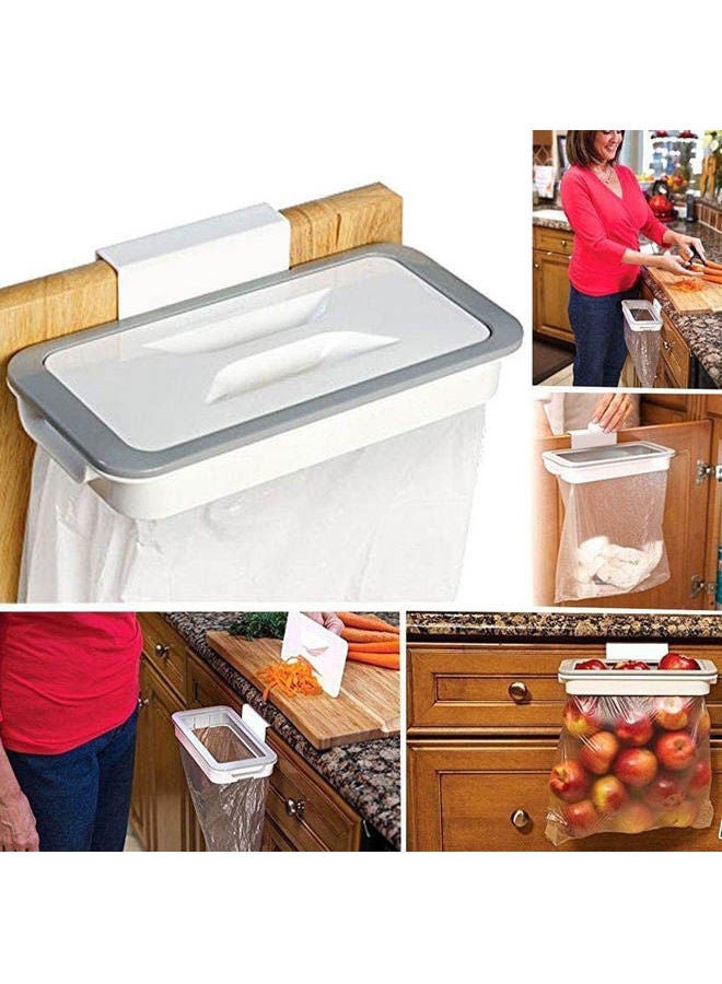 Bag Holder Portable Hanging Organizer Trash Rack Kitchen Tools White  - Image 2