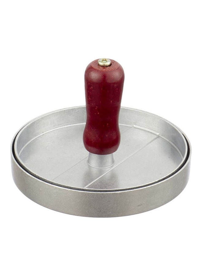 Image Hamburger Presser With Wooden Handle silver - Image 1