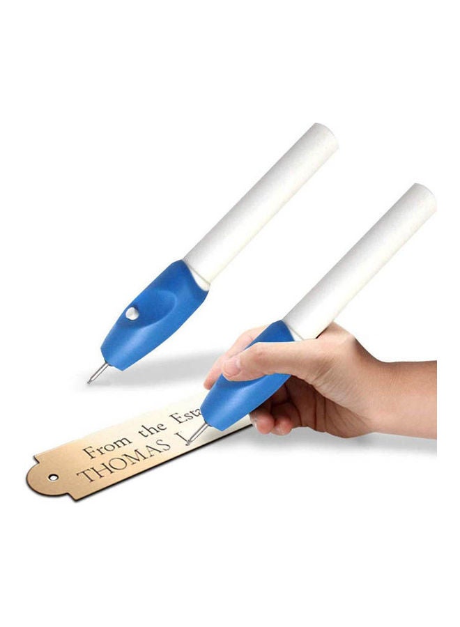 EZ Electric Carve Tool Engraver Pen For Wood, Metal, Glass, Stone, Jewellery Blue - Image 2