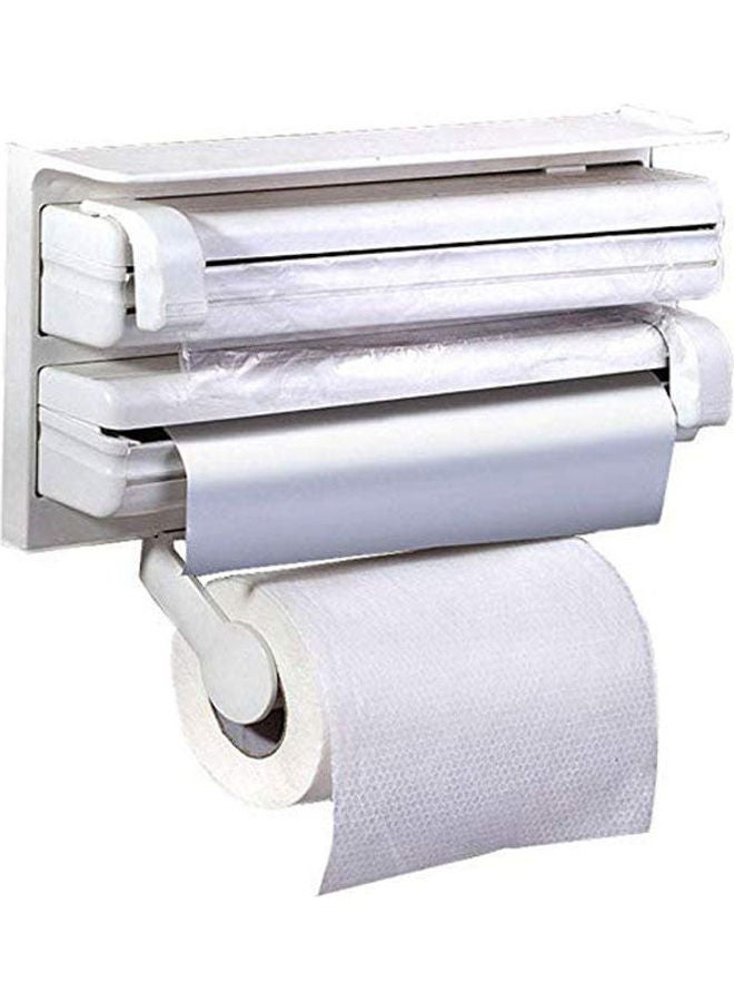 ماركة غير محددة Icome Roll Dispenser For Aluminium Foil Cling Film  And  Kitchen Roll Paper White  - Image 2