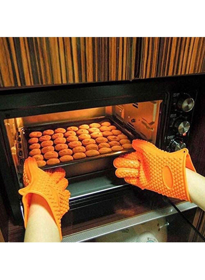 Heat Resistant Waterproof Gloves 1 Pair Red  - Image 2