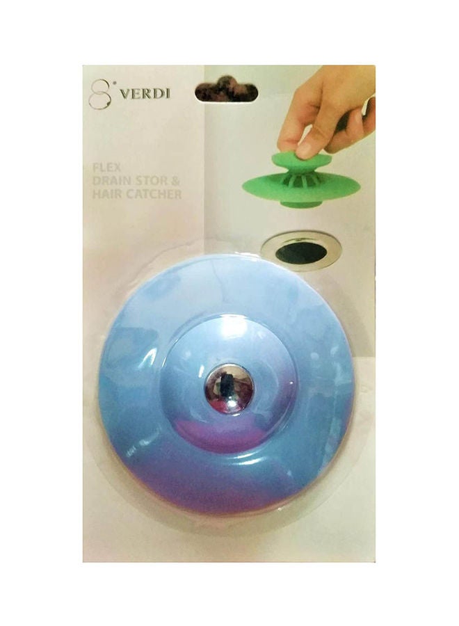 Verdi Drain Stop And Hair Catcher Blue 12.3 x 12.2 x 3.1cm 
