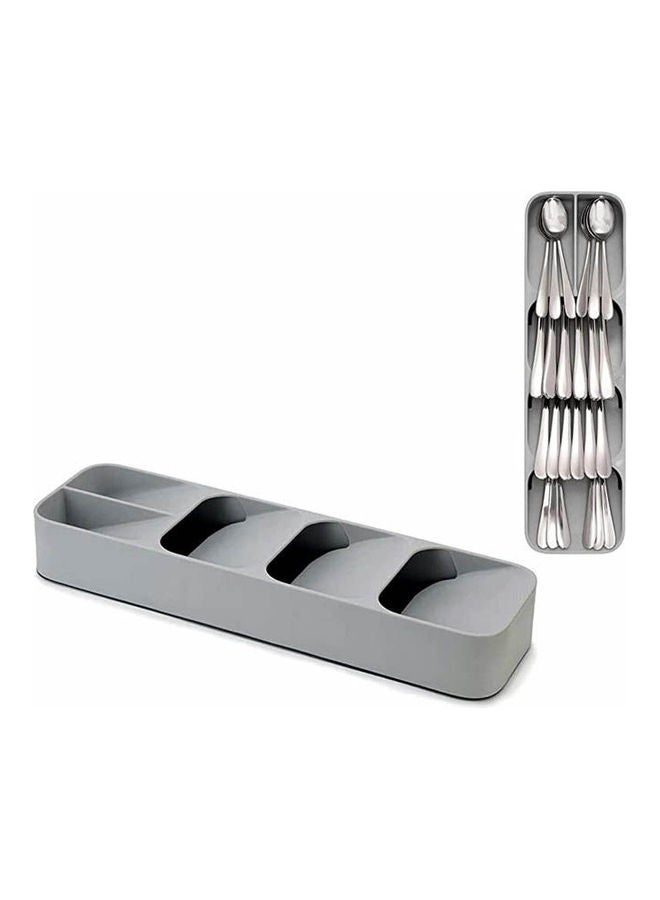 ماركة غير محددة Set Of 2 Drawerstore Flatware Storage Box, Kitchen Drawer Separate Tableware Storage Organizer Grey 