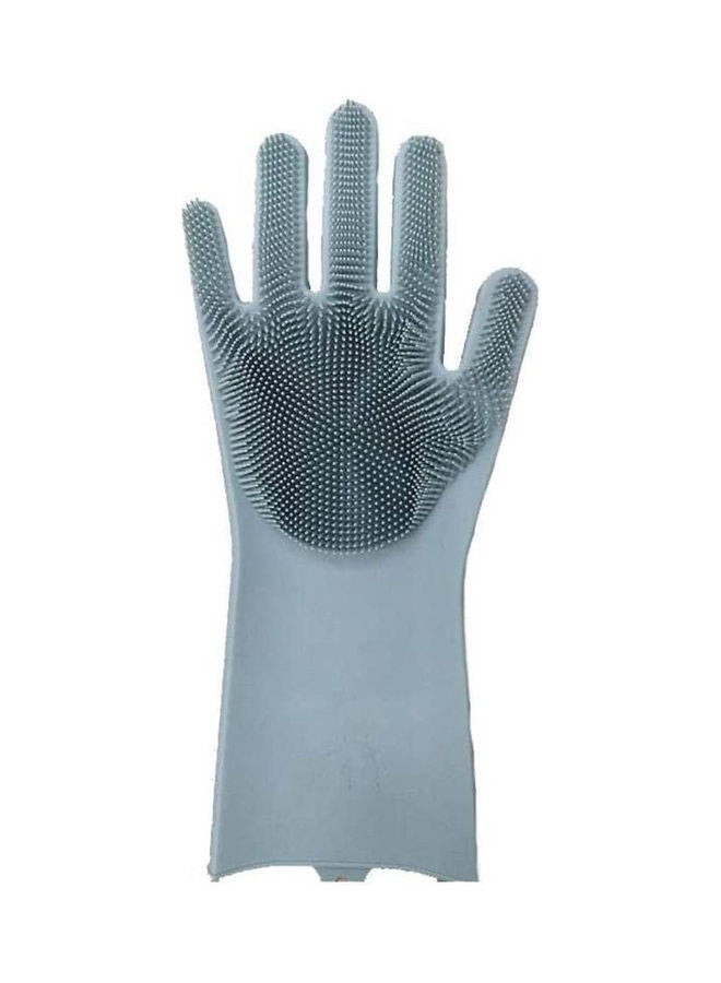 Silicone Dishwashing Gloves Housework Gloves Heat Resistant Cleaning Non-Slip Washing The Car Washing Pets Gloves Grey 