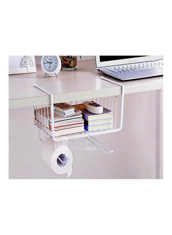 Multifunctional Hanging Basket Finishing Rack For Kitchen Cupboard Under Shelf Black 20x28cm