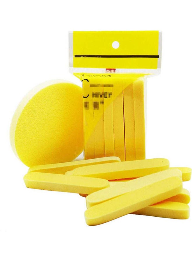 NaRaMax 12Pcs Compressed Facial Sponges Round Facial Wash Pads Yellow 10 x 10 x 10cm - Image 1