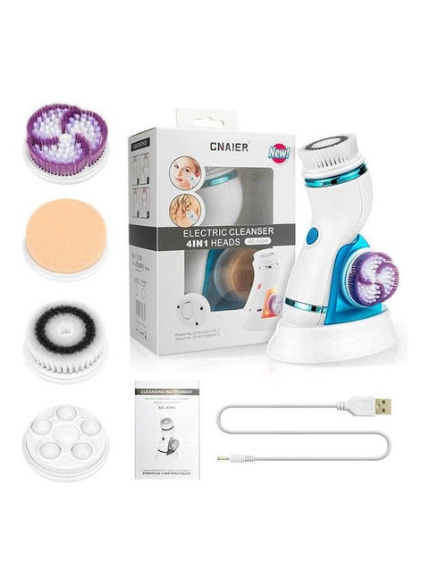 Facial Cleansing Brush 4 In 1 Rechargeable Waterproof Face Brush Multicolour