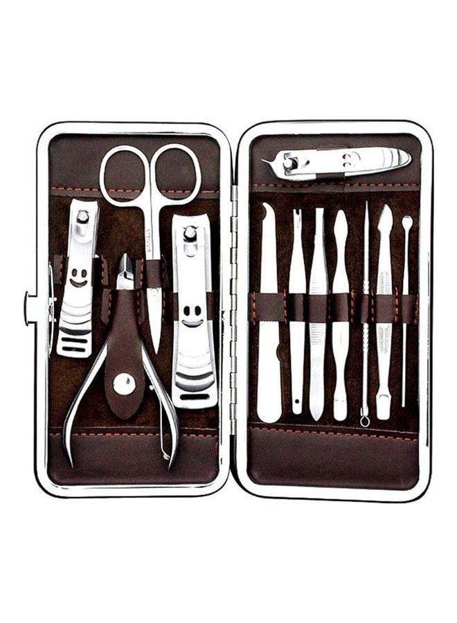 Generic 12Pcs Manicure Pedicure Set Nail Care Pedicure Scissors Nail Clippers Kit Tools Silver  - Image 1