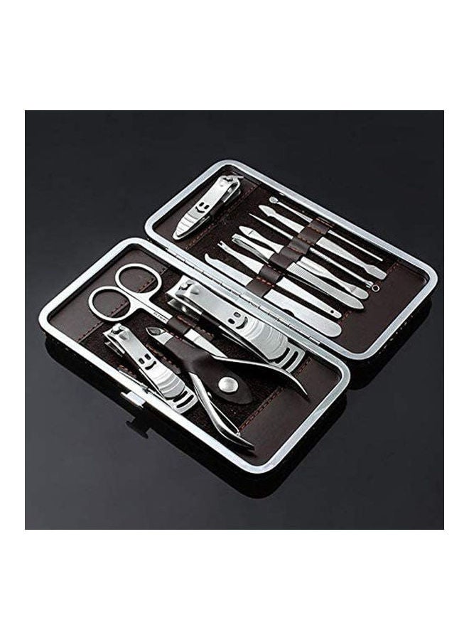 Generic 12Pcs Manicure Pedicure Set Nail Care Pedicure Scissors Nail Clippers Kit Tools Silver  - Image 2