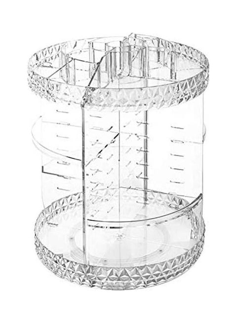 360 Degree Rotating Makeup Organizer Adjustable Cosmetics Round Rotating Storage Stand Rack Large Capacity Shelf Clear
