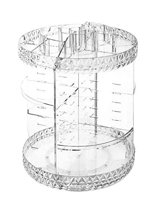 Generic - 360 Degree Rotating Makeup Organizer Adjustable Cosmetics Round Rotating Storage Stand Rack Large Capacity Shelf Clear - Image 1