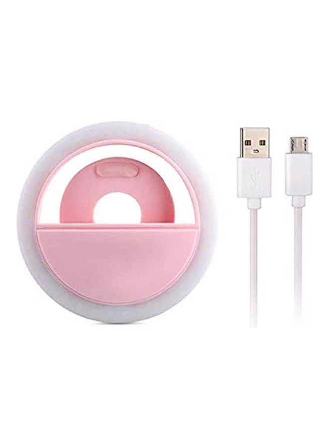 LED Light Creative Selfie Lamp Mini Portable Clip Type Battery Powered Light Pink - Image 1