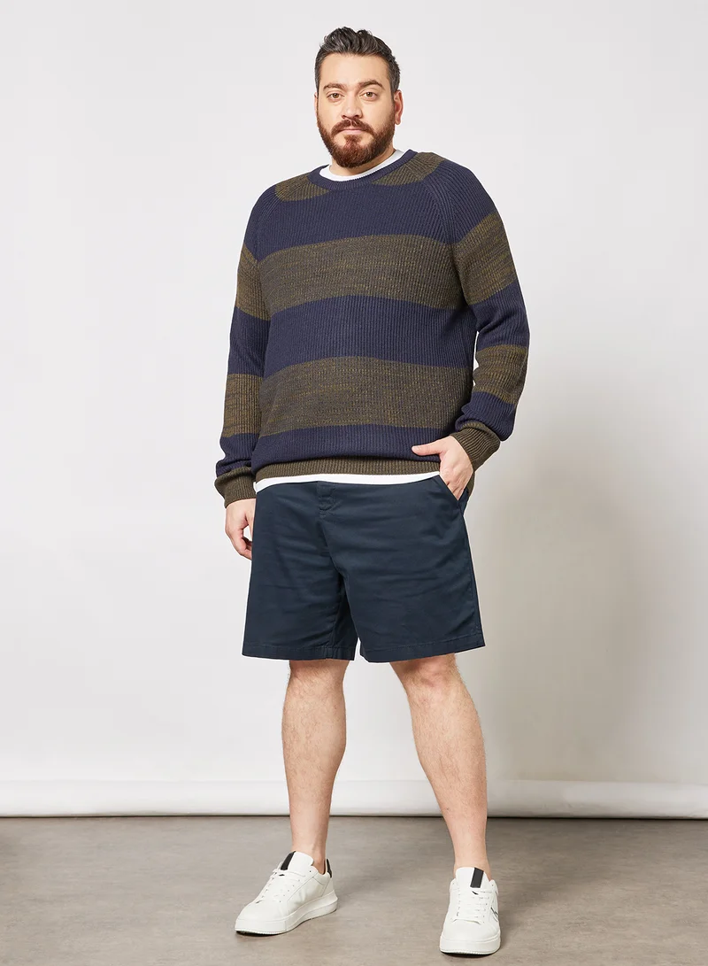 Lyle & Scott Plus Size Chino Shorts Dark Navy