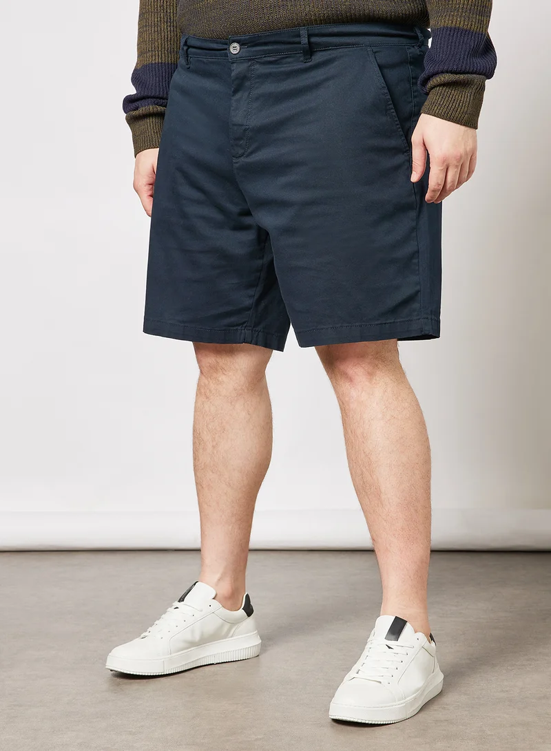 Lyle & Scott Plus Size Chino Shorts Dark Navy