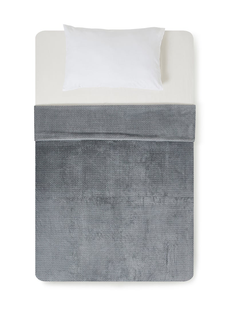 Noon East - Lightweight Summer Blanket Queen Size 260 GSM Chevron Design Extra Soft All Season Blanket Bed And Sofa Throw Grey 150 x 200cm - Image 1