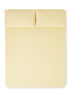Fitted Bedsheet Set Twin Size 100% Cotton StreTChable Jersey High Quality Fabric 140 GSM 1 Bed Sheet And 2 Pillow Case Lemon Yellow Color Lemon Yellow