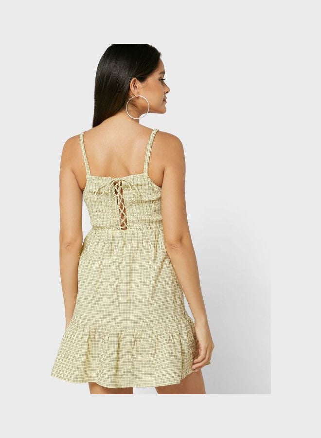 Cotton On - Poppy Shirred Tie Up Back Mini Dress Multicolour - Image 1
