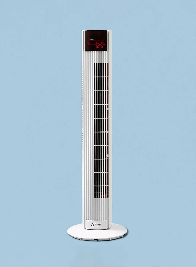 Noon East Digital Electric Stand Tower Fan With Display With Remote Controller- 50 W 92 Cm- White DRTF-19L-R White