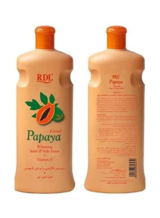 RDL Pack Of 2 Papaya Extract Whitening Hand And Body Lotion 1200ml  - Image 1
