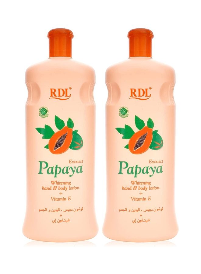 RDL Pack Of 2 Extract Papaya Whitening Hand And Body Lotion 1200ml  - Image 1