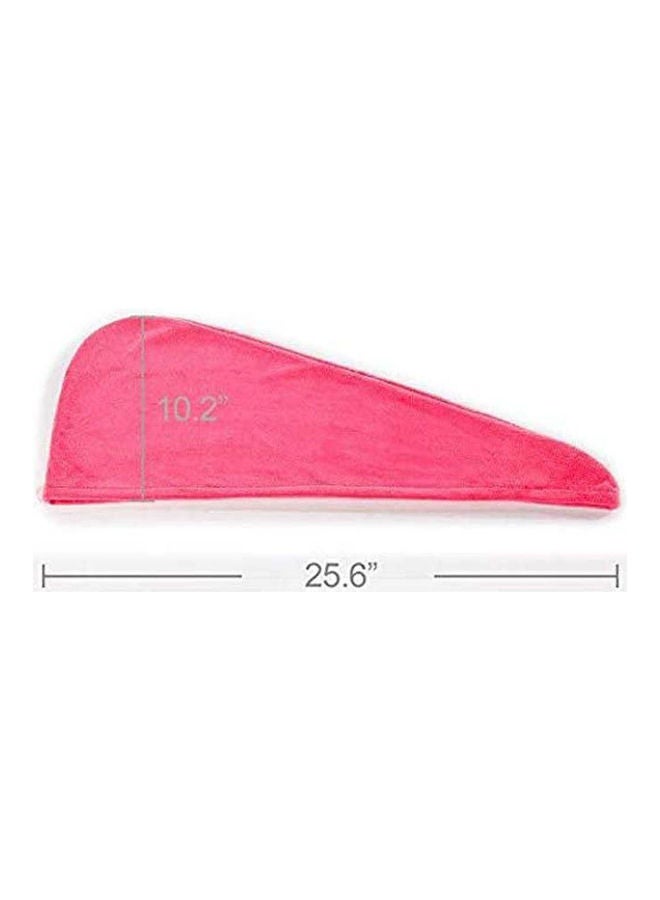 Absorbent Microfiber Hair Towel 2 Pack Quick Dry Hair Turban Wraps Twist Hair Drying Towel with Elastic Loop Pink 10*26cm - Image 3