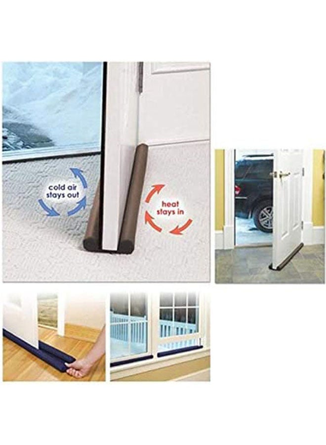 Guard Stopper Pop Twin Door Decor Protector Doorstop Draft Dodger Energy Saving Home 2 Pcs Brown 80cm - Image 2