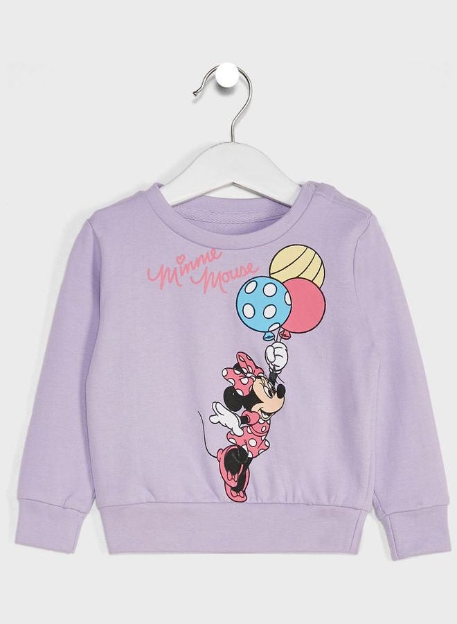 Disney - Infant Minnie Mouse Sweatshirt Purple - Image 1