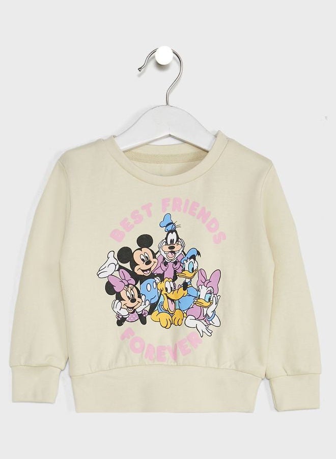 Disney - Infant Mickey And Friends Sweatshirt Beige - Image 1