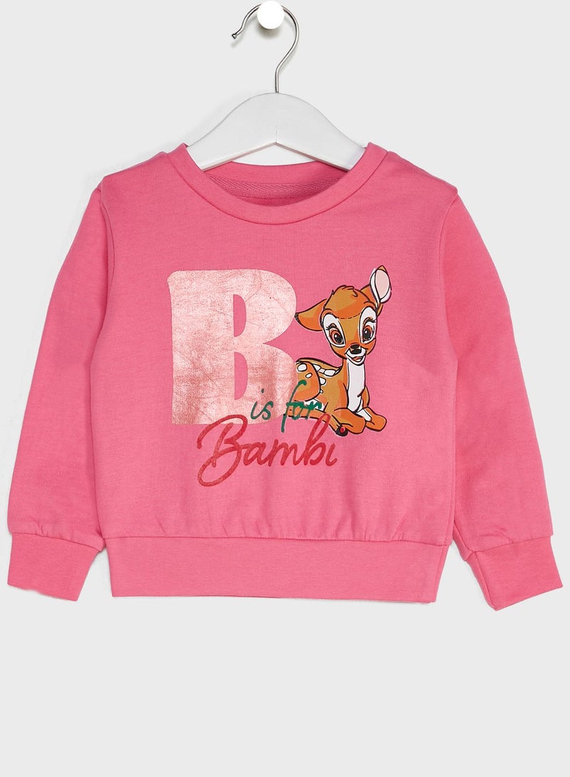 Disney - Infant Bambi Long Sleeves Sweatshirt Pink - Image 1