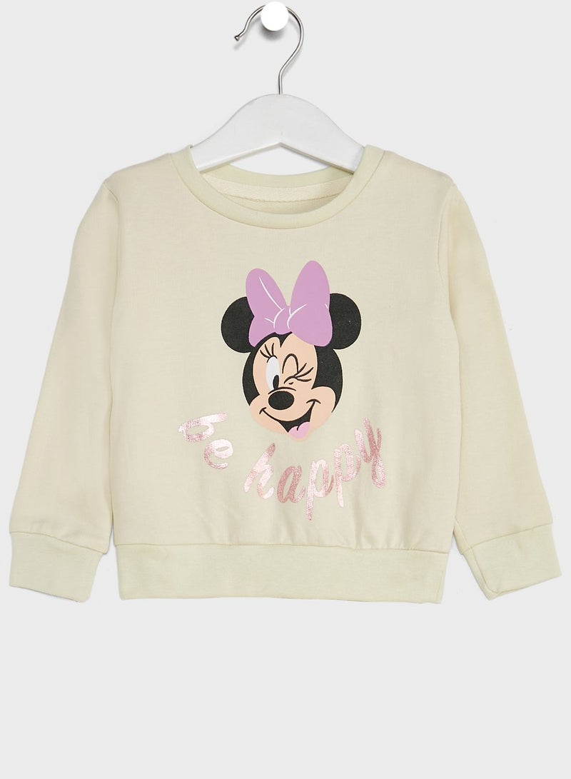 Disney - Infant Minnie Mouse Sweatshirt Beige - Image 1