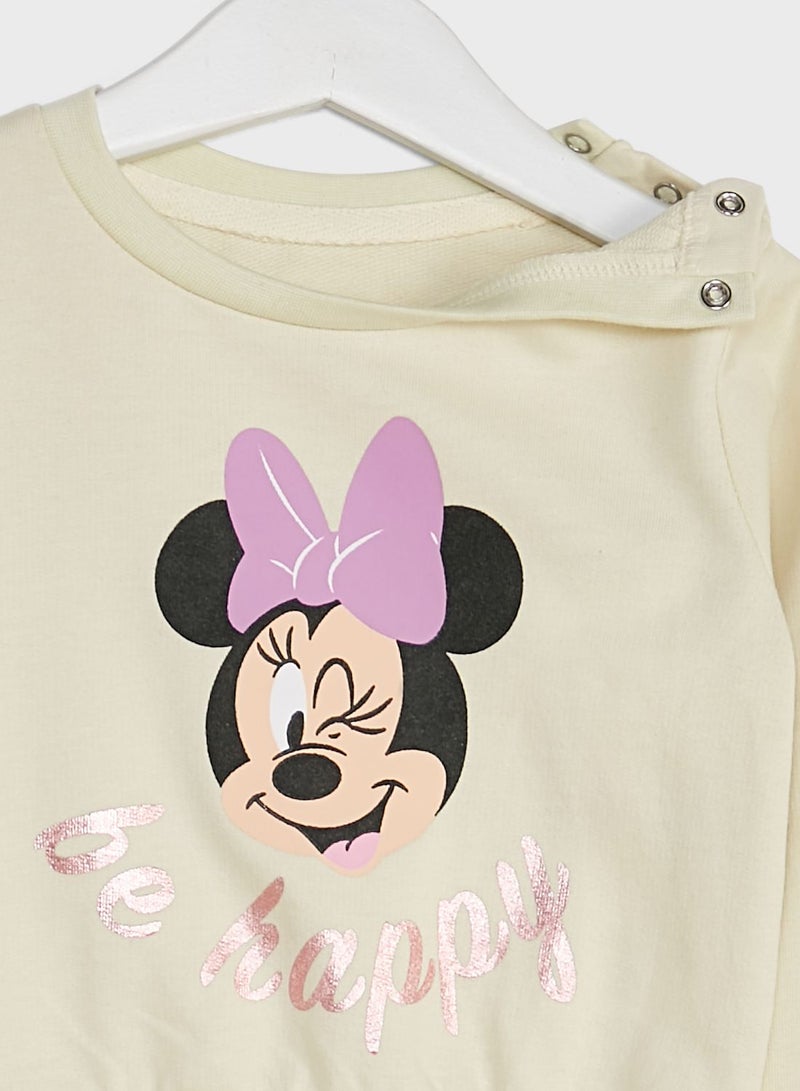 Disney - Infant Minnie Mouse Sweatshirt Beige - Image 1