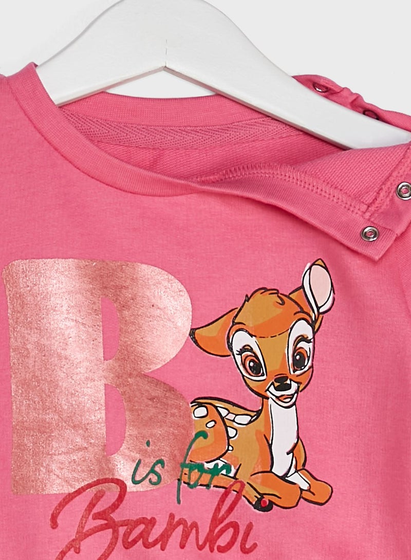 Disney - Infant Bambi Long Sleeves Sweatshirt Pink - Image 1