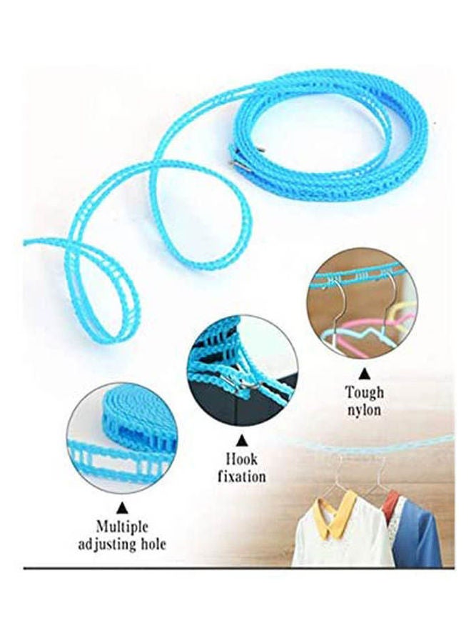5M Length Clothes Drying Hangers Outdoor Anti Slip Slide Rope Clothesline Washing Line With Metal Hook Laundry Storage Racks Blue 5*1.5mm  - Image 2