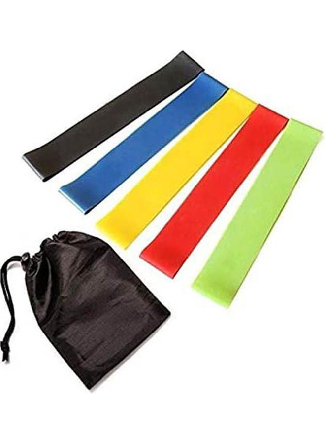DBT Fitness Resistance Loop Exercise Bands Yoga Exercise Pull Rope Elastic Bands With Carry Bag Set Of 5 - Image 1