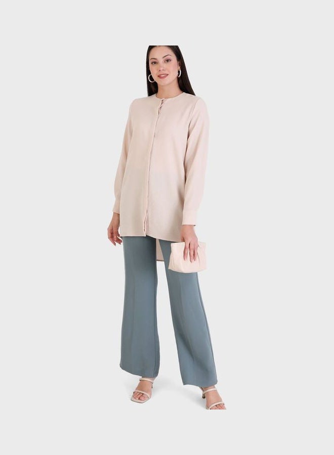 Refka by modanisa Knitted Tunic Top Beige  - Image 1