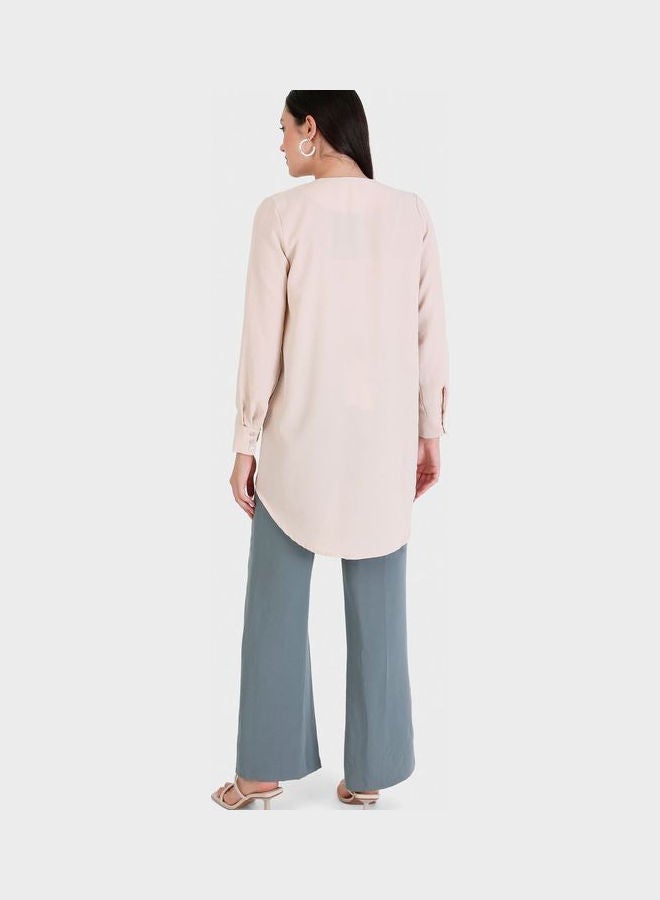 Refka by modanisa Knitted Tunic Top Beige  - Image 2