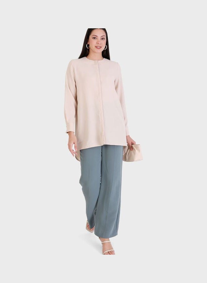 Refka by modanisa Knitted Tunic Top Beige  - Image 4