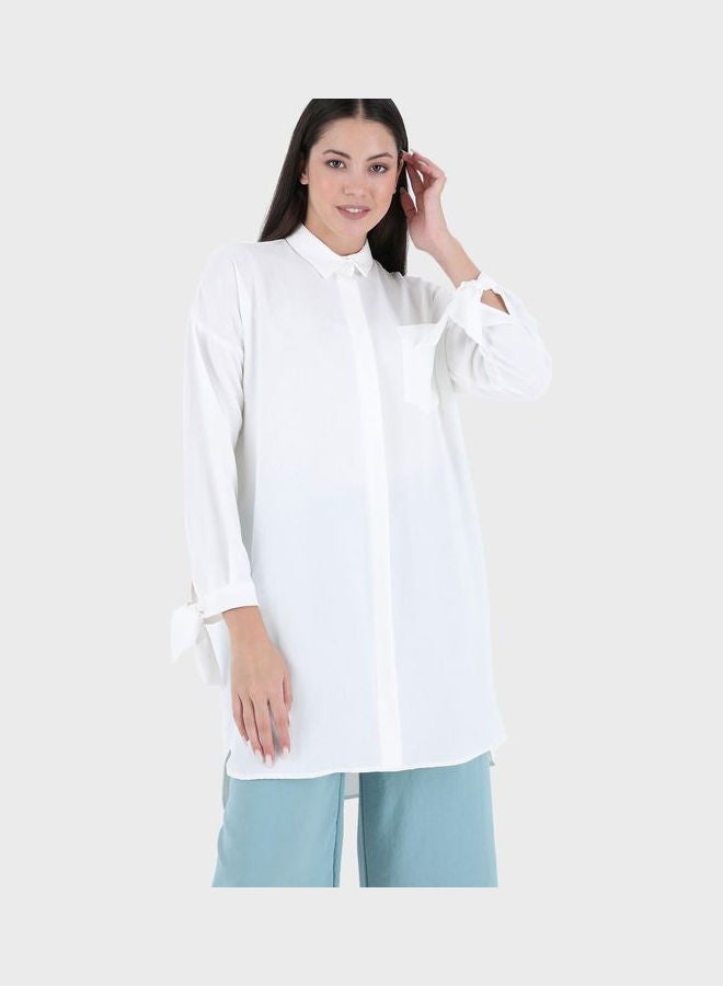 Button Detail Longline Tunic White - v1645545095/N52637472V_3