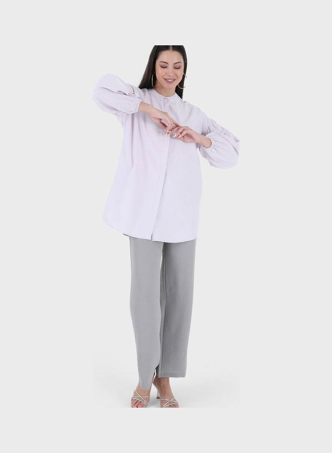 Refka by modanisa Button Down Shirt Purple  - Image 1