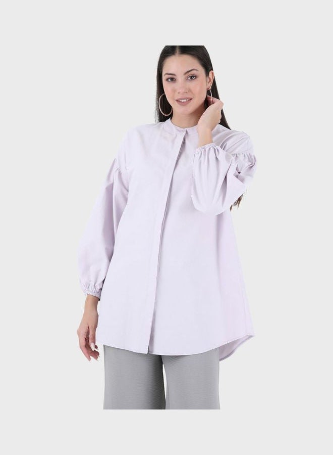 Refka by modanisa Button Down Shirt Purple  - Image 3