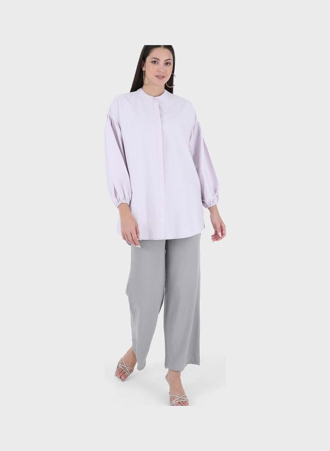 Refka by modanisa Button Down Shirt Purple  - Image 4