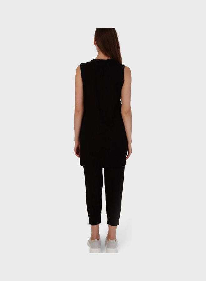 Refka by modanisa Crew Neck Dress For Women Black  - Image 2