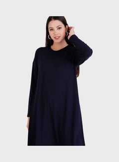 Crew Neck Knitted Tunic Navy - v1645545274/N52662867V_3