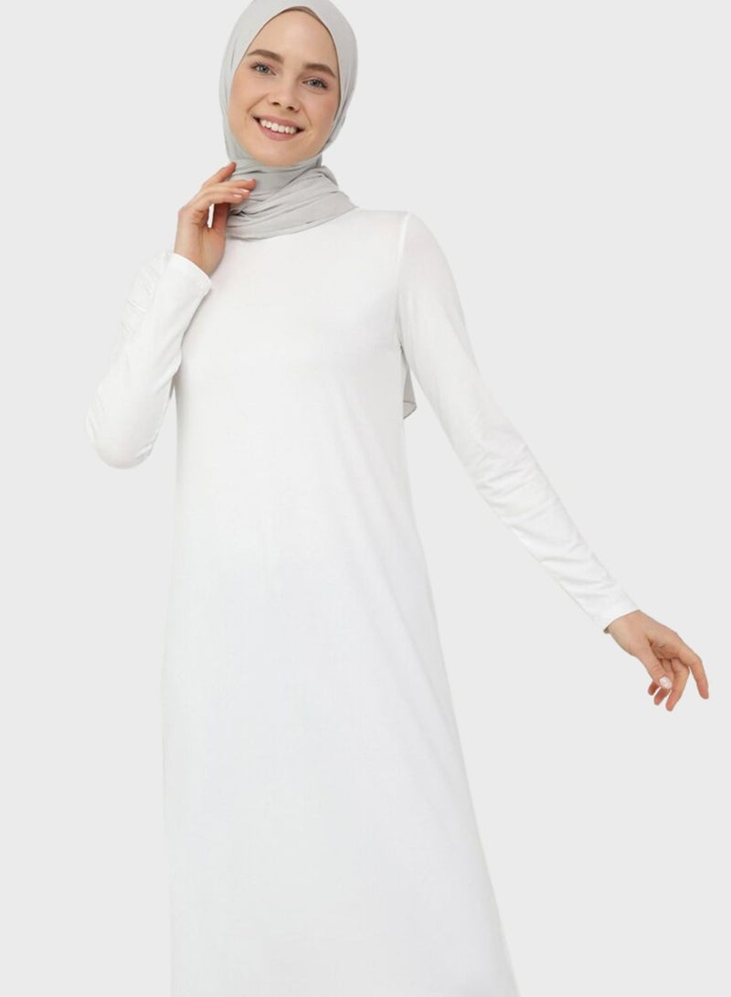 Crew Neck Longline Tunic White - v1645545411/N52639191V_4