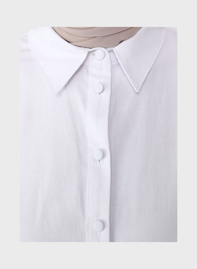 Refka by modanisa Pleat Detail Button Down Tunic White  - Image 3