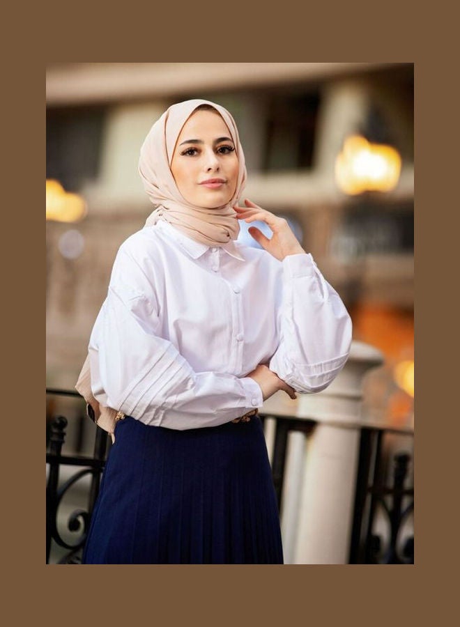 Refka by modanisa Pleat Detail Button Down Tunic White  - Image 4