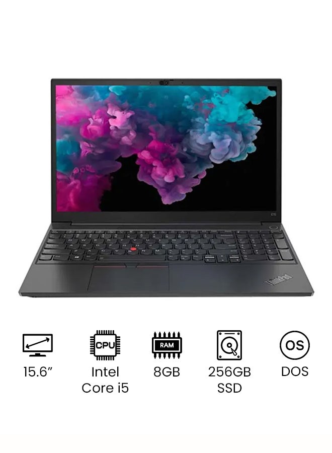 ThinkPad E15 Gen2 (Upgraded Version) Laptop With 15.6-Inch Full HD Display, Core-i5 Processor/8GB RAM/256GB SSD/DOS(Without windows)/Intel Iris Xe Graphic Card English/Arabic Black - v1645546016/N48049950A_1