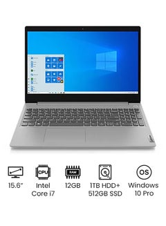 Ideapad L3 15IML05 Laptop With 15.6-Inch Full HD Display, 10th Gen Core i7-10510U Processer/12GB RAM/1TB HDD + 512GB/2GB Nvidia GeForce MX330 Graphics/Windows 10 Pro English Platinum - v1645546018/N50127979A_1