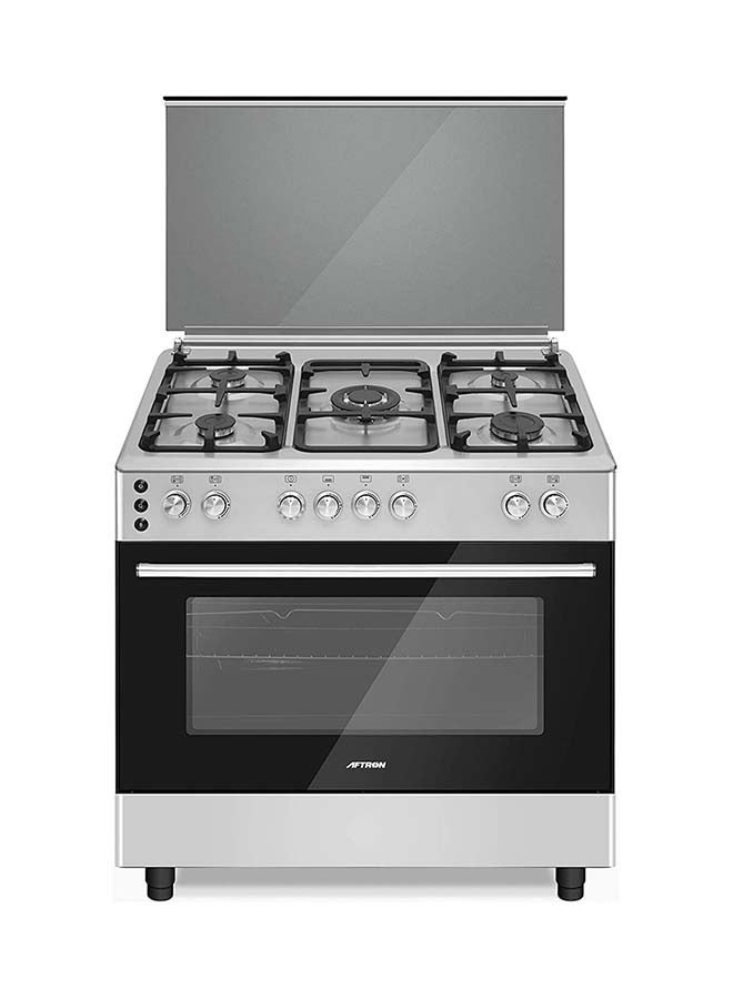 AFTRON - 5 Burner Gas Cooker with Oven AFGR9075CFSD Silver - Image 1